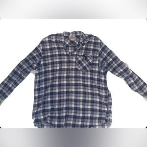 Duluth trading extra large tall men’s flannel blue white plaid XL TALL